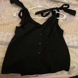 Lack tank top with ties at shoulder